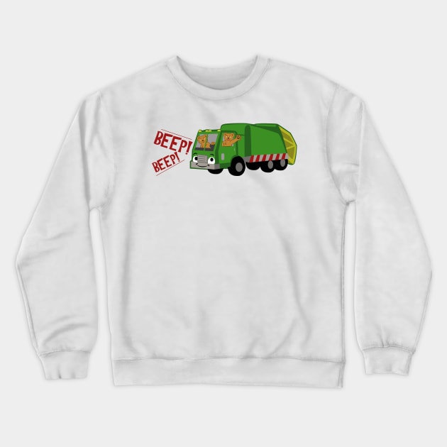 Bears Driving a Trash Truck Crewneck Sweatshirt by SakuraDragon